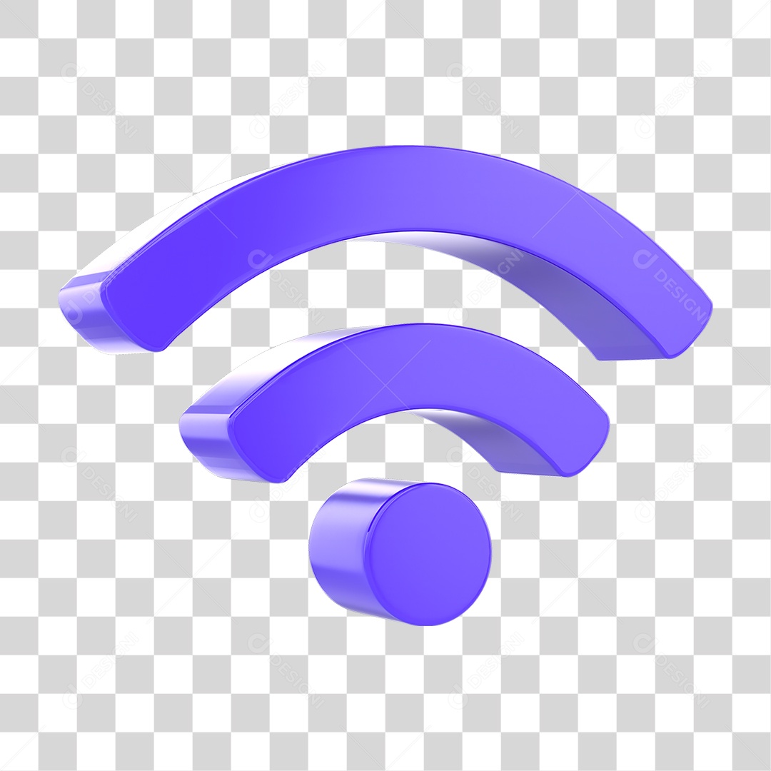 3D Wi-Fi Signal Icon for Transparent PNG Composition