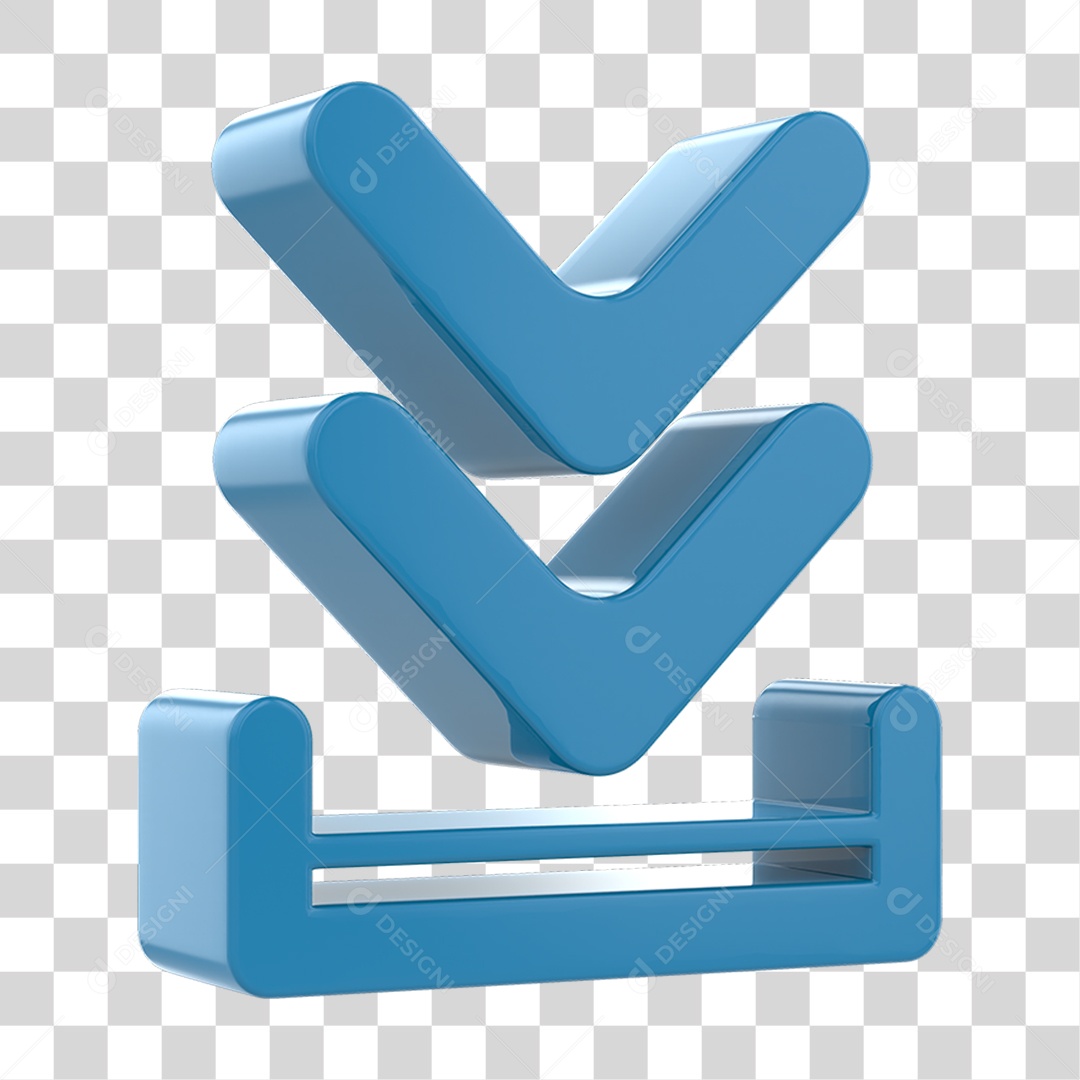 Elemento 3D Setas Para Baixo PNG Transparente
