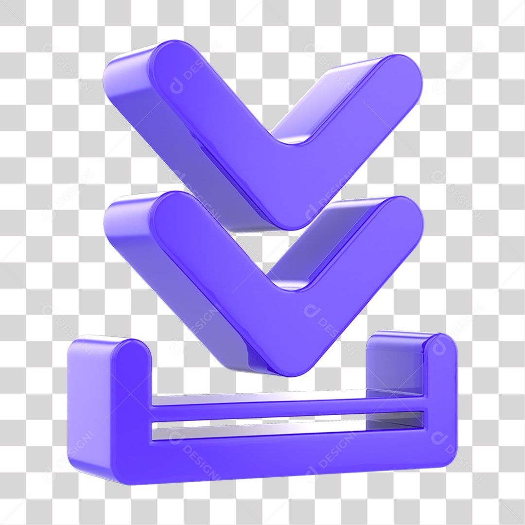 Elemento 3D Setas Para Baixo PNG Transparente