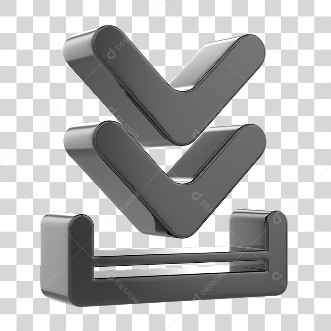 Elemento 3D Setas Para Baixo PNG Transparente