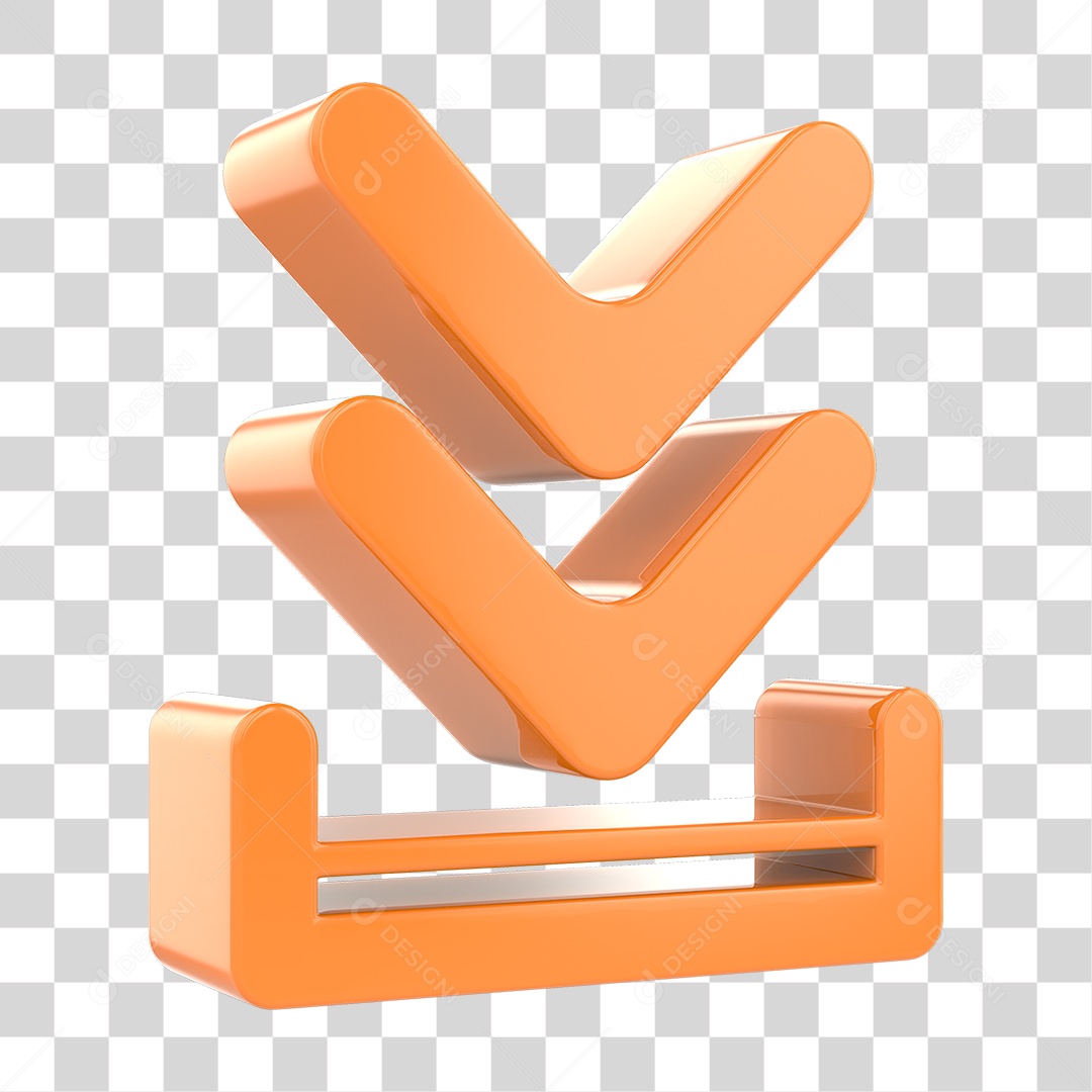 Elemento 3D Setas Para Baixo PNG Transparente