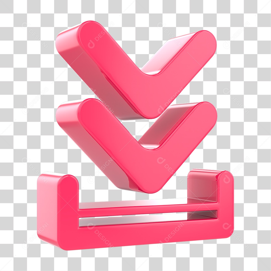 Elemento 3D Setas Para Baixo PNG Transparente