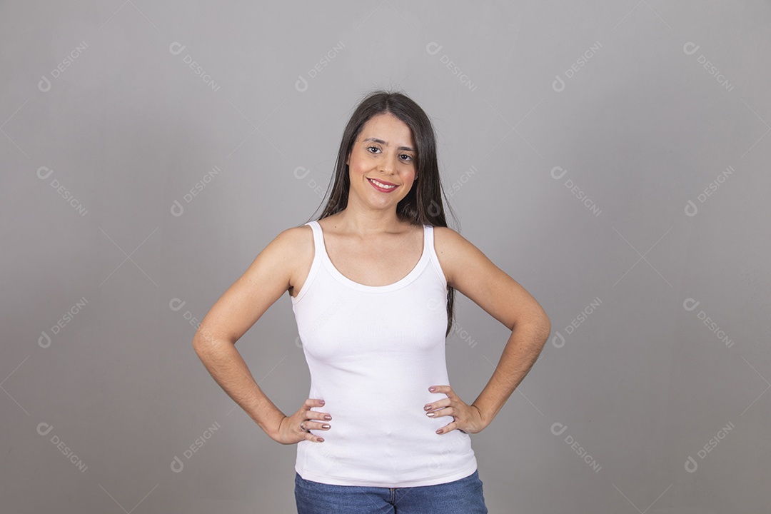 Beautiful young woman pretty girl over isolated background