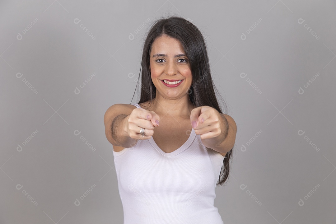 Beautiful young woman pretty girl over isolated background