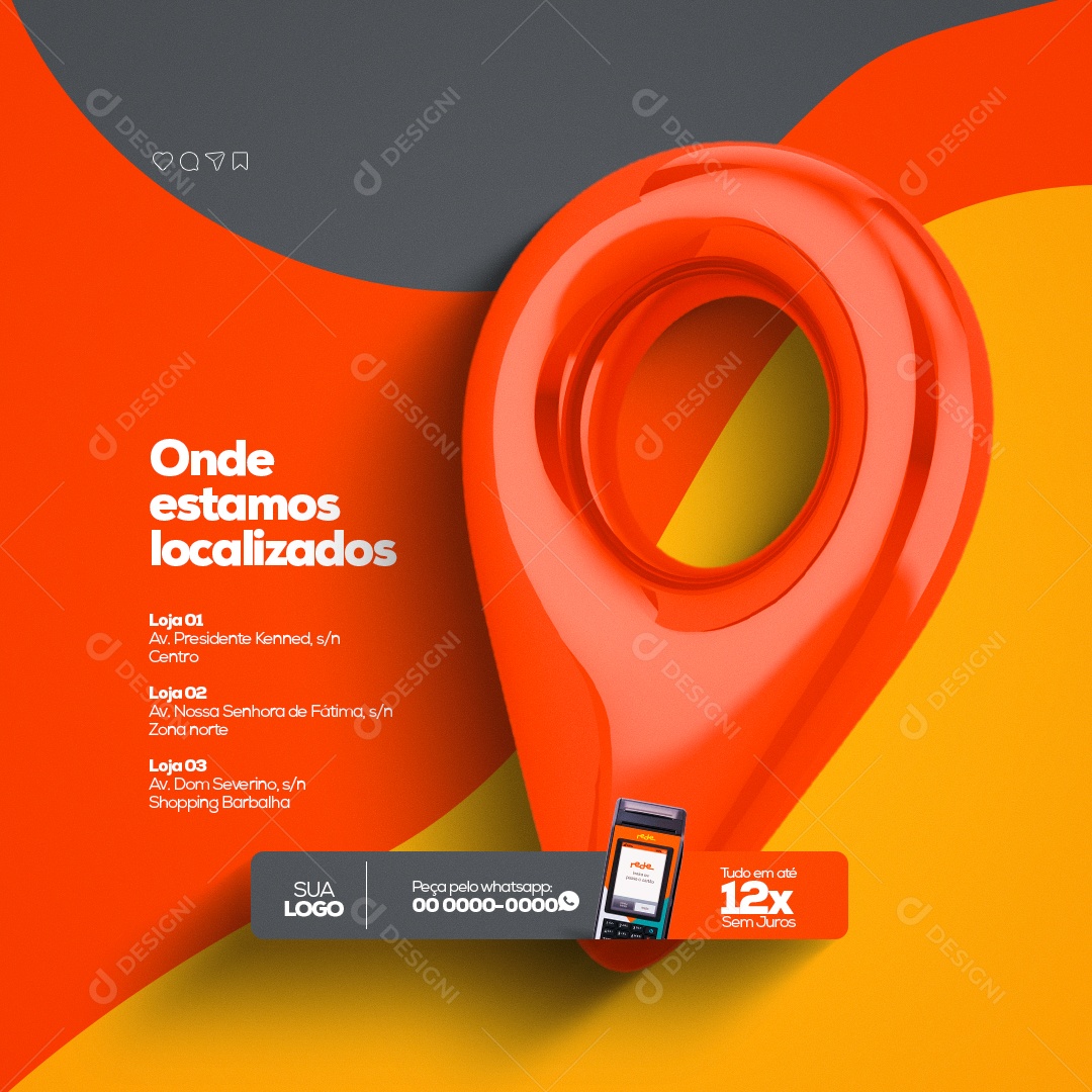 Onde Estamos Localizados Loja de Materiais de Construção Social Media PSD Editável