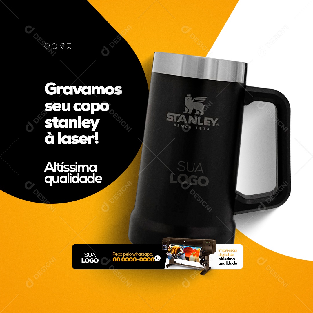 Gravamos Seu Copo Comunicação Visual e Gráfica Rápida Social Media PSD Editável