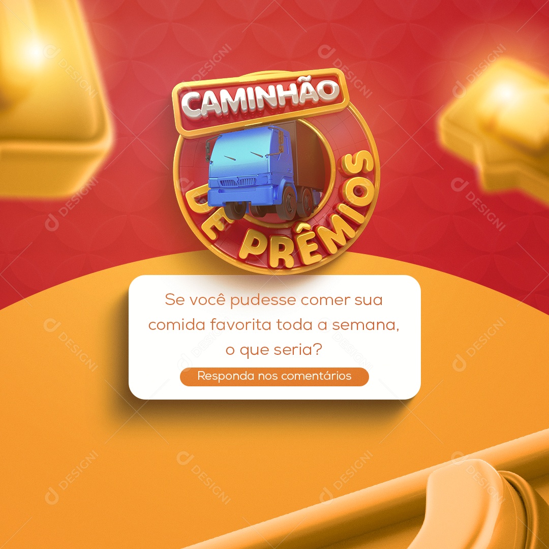 Caminhão de Prêmios Supermercado Social Media PSD Editável