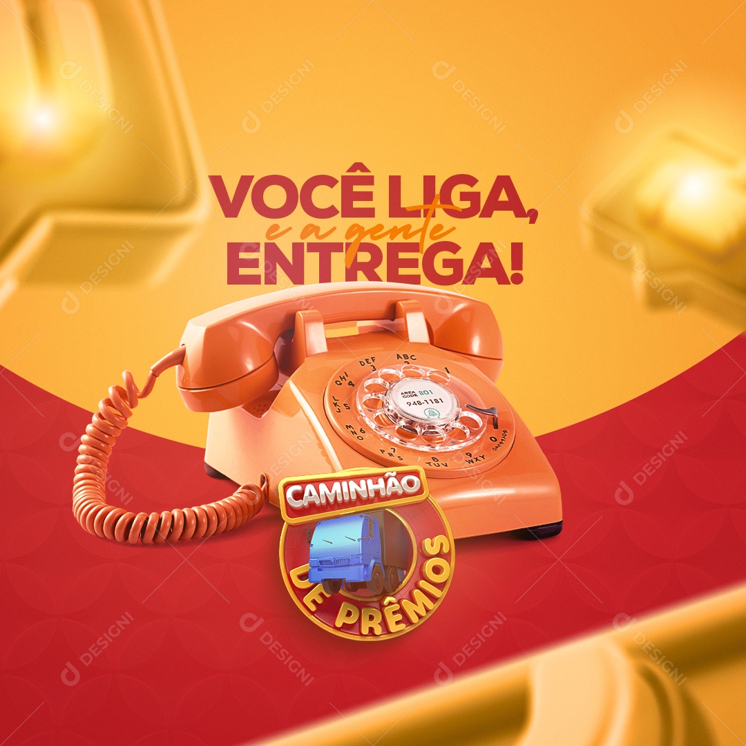 Você Liga e a Gente Entrega! Delivery Supermercado Social Media PSD Editável