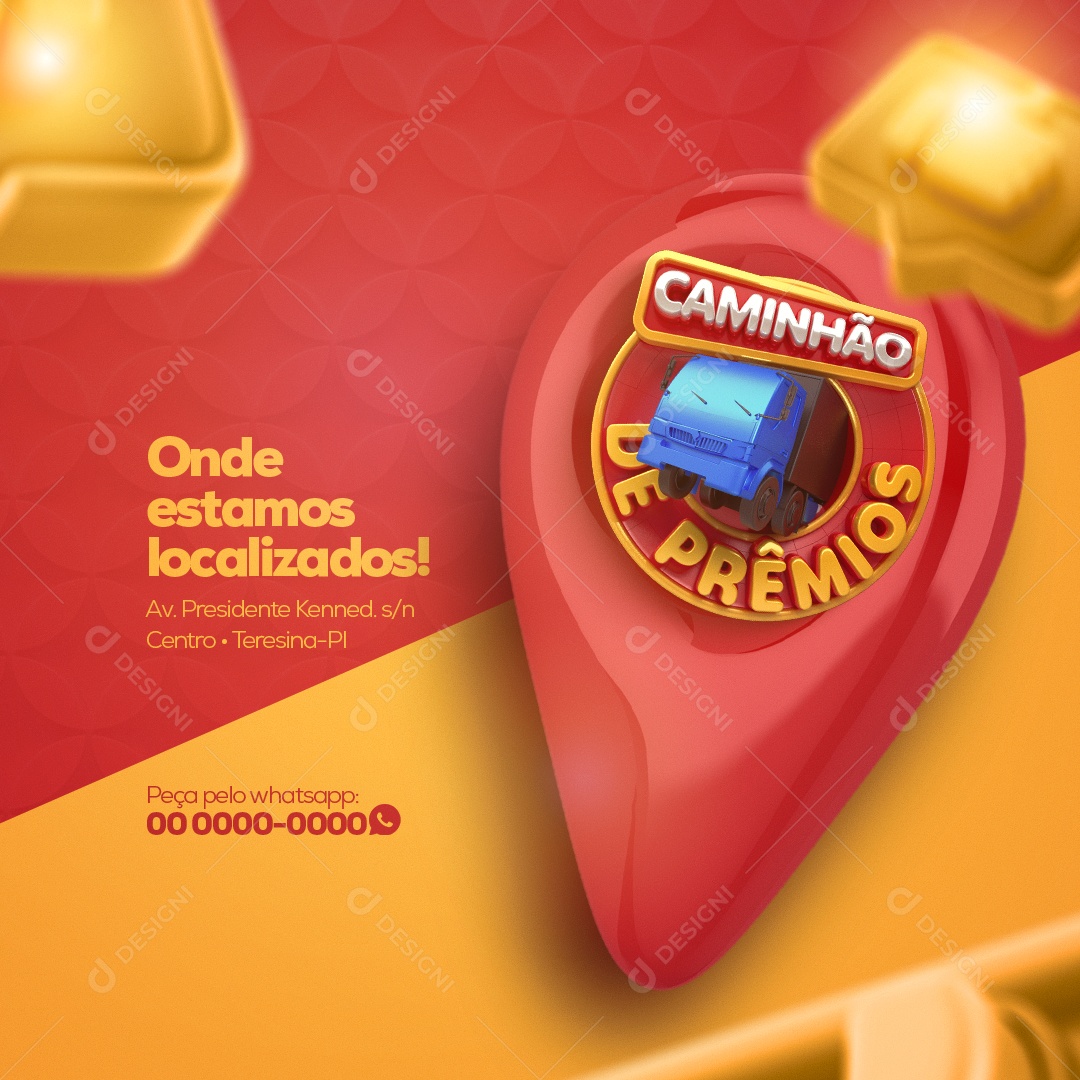 Onde Estamos Localizados! Supermercado Social Media PSD Editável