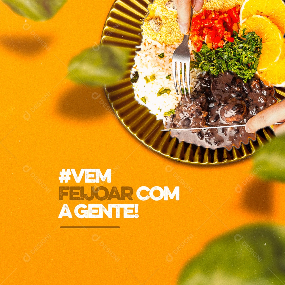 Vem Feijoar com A Gente! Feijoada Social Media PSD Editável