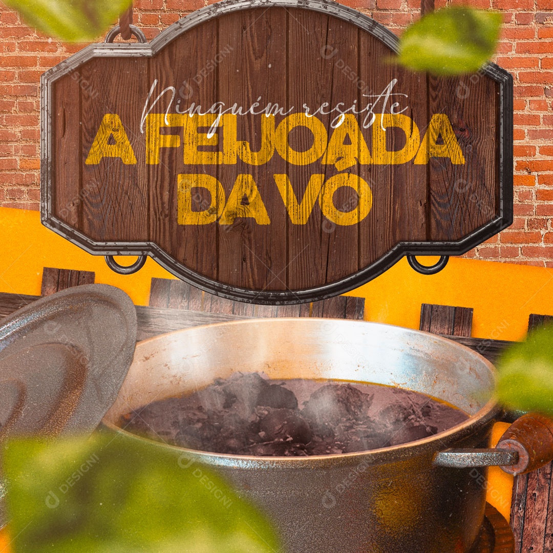 Ninguém Resiste a Feijoada Da Vó Social Media PSD Editável