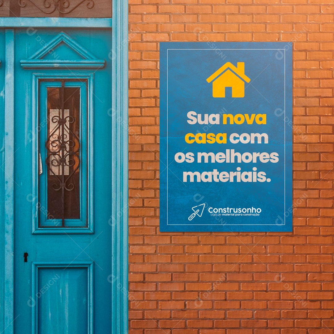 Sua Casa Com Os Melhores Materiais Construtora Social Media PSD Editável