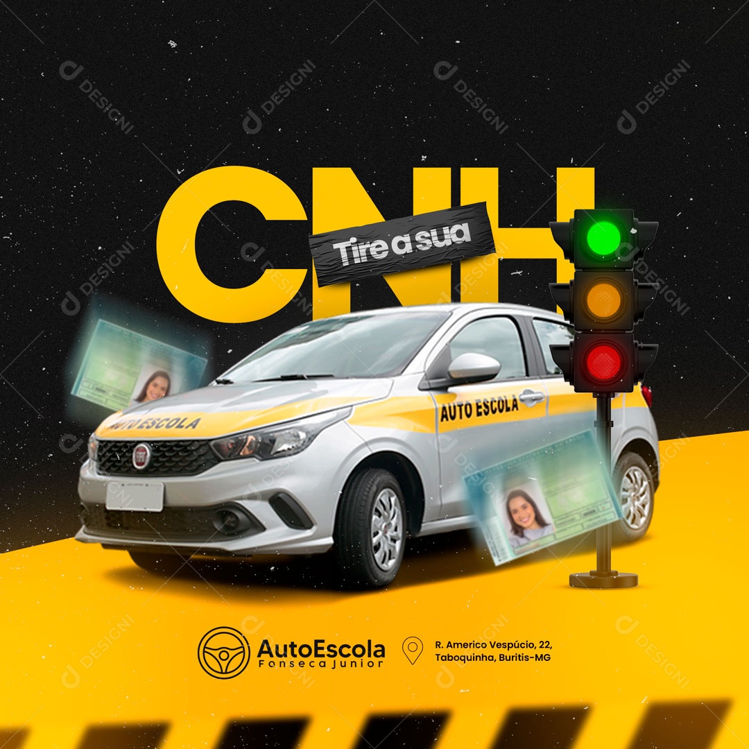 Tire a Sua CNH Auto Escola Social Media PSD Editável