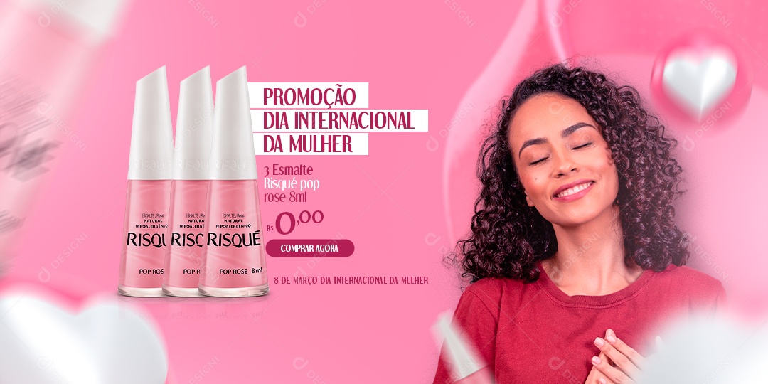 Banner Promotion International Women's Day Risque Manicure Social Media Editable PSD