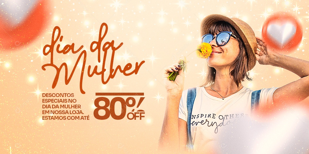 Banner Descontos Especiais no Dia Da Mulher Social Media PSD Editável