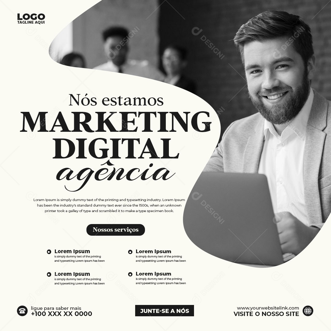 Nós Estamos Marketing Digital Agência Social Media PSD Editável