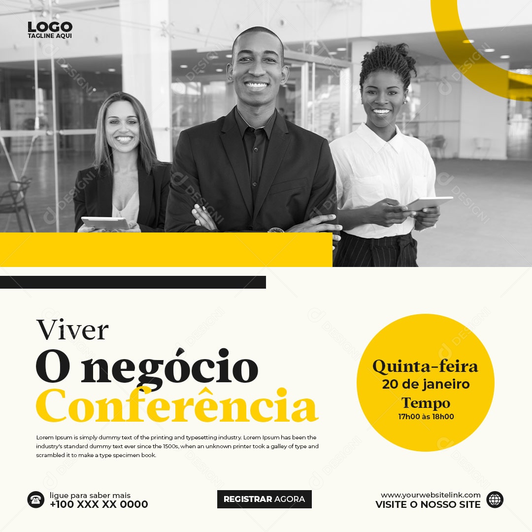 Viver o Negócio Conferência Social Media PSD Editável