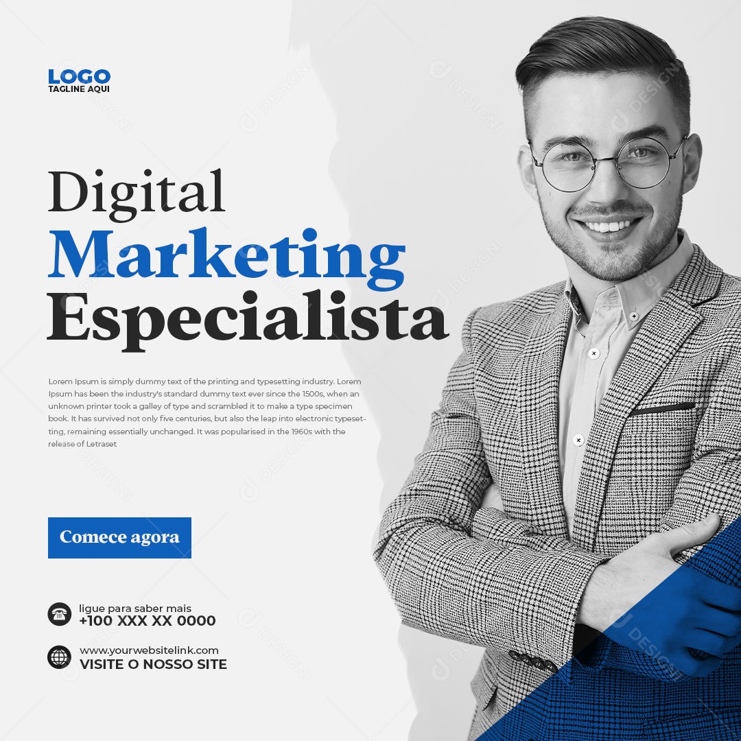 Digital Marketing Especialista Social Media PSD Editável