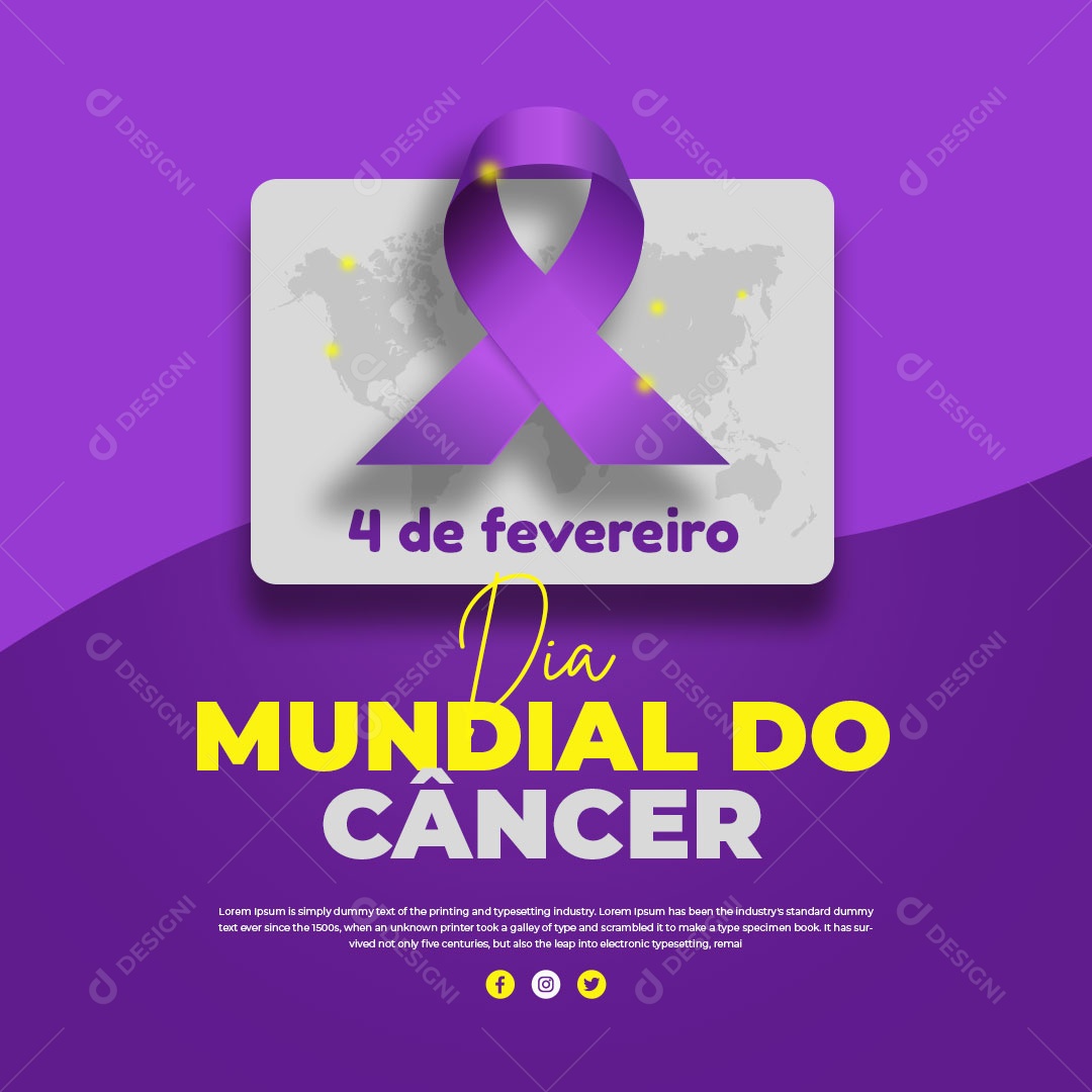 Dia Mundial do Câncer 4 de Fevereiro Social Media PSD Editável
