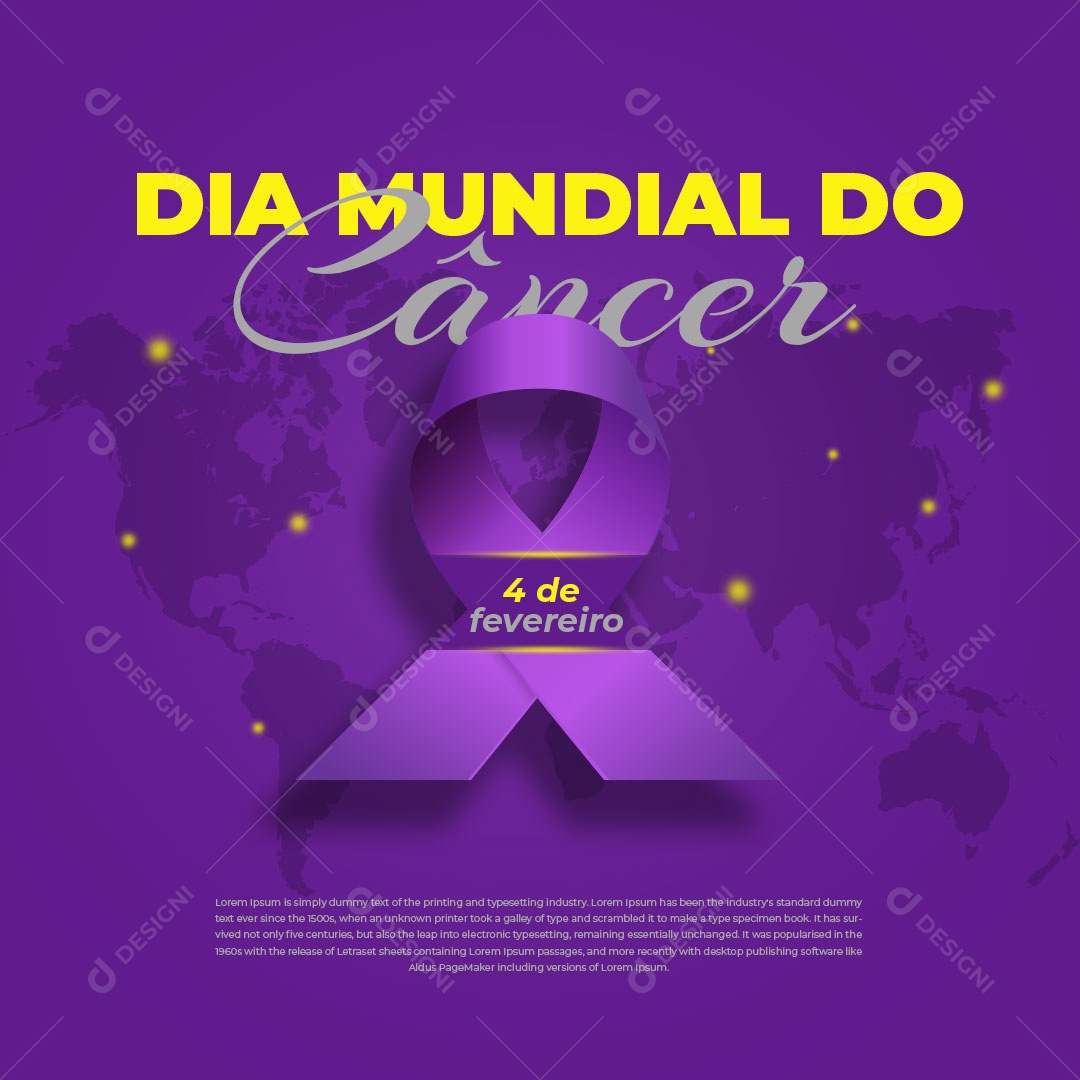 Dia Mundial do Câncer 4 de Fevereiro Social Media PSD Editável
