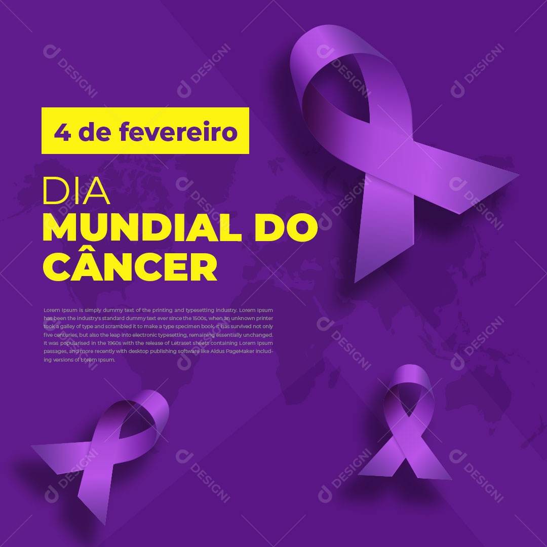 Dia Mundial do Câncer 4 de Fevereiro Social Media PSD Editável