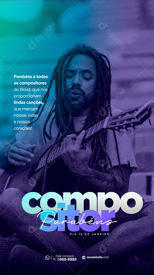 Post Stories Dia Mundial do Compositor Social Media PSD Editável