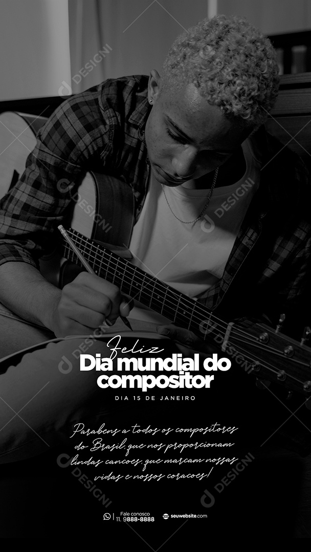 Post Stories Dia Mundial do Compositor Social Media PSD Editável