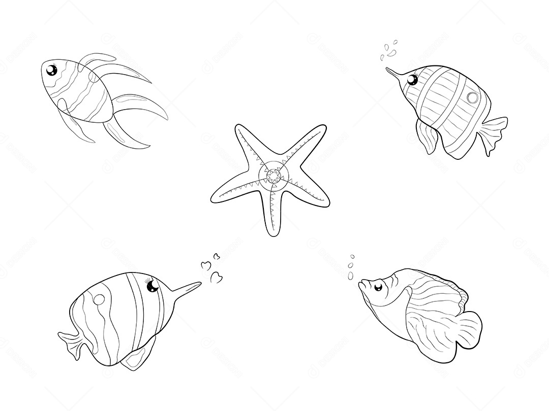 Coleções de Desenhos de Peixes EPS