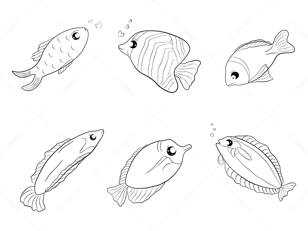 Coleções de Desenhos de Peixes EPS