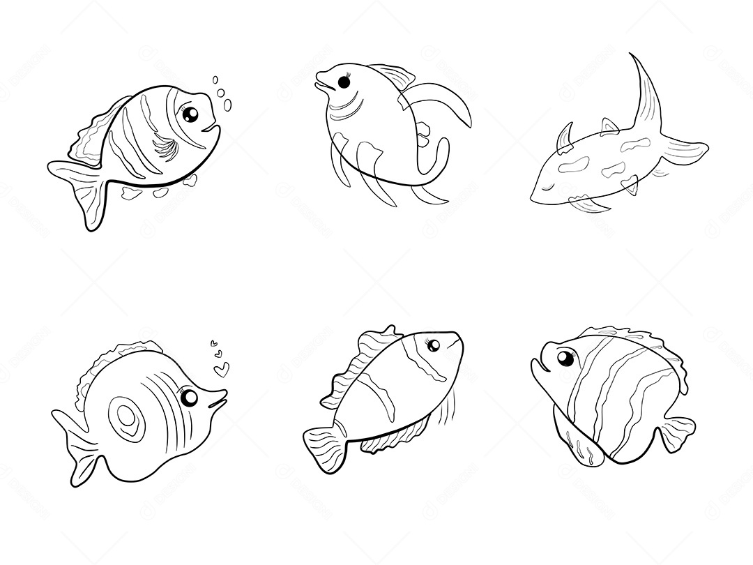 Coleção de Desenhos de Peixes EPS
