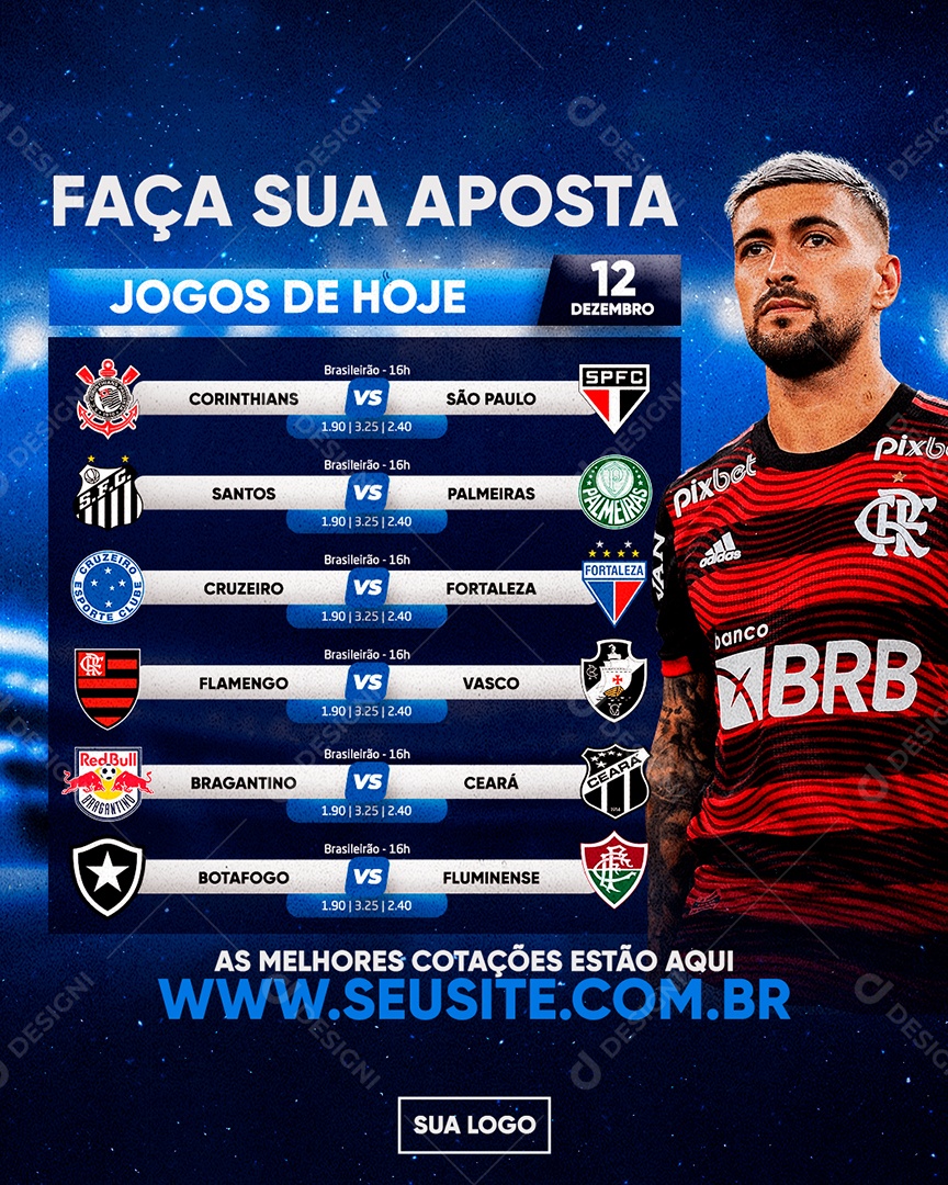 Social Media Apostas Jogos de Hoje PSD Editável