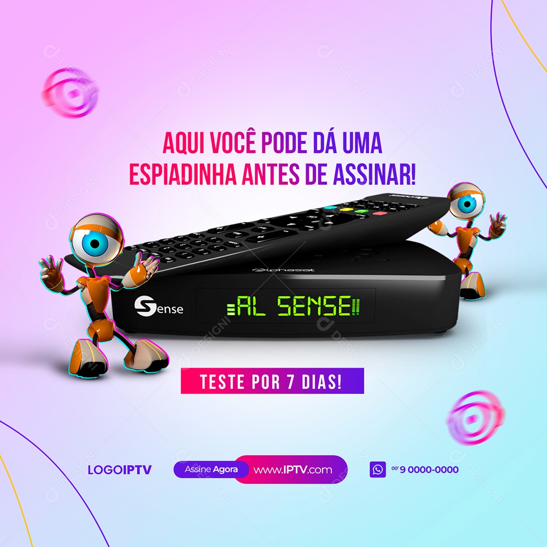 Aqui Você Pode dá Uma Espiadinha BBB IPTV Social Media PSD Editável