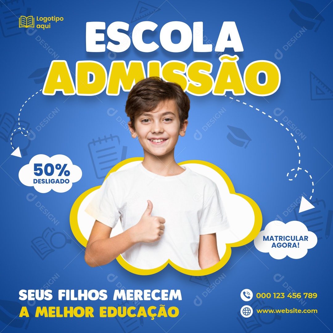 School Admission Your Children Deserve the Best Education Social Media Editable PSD