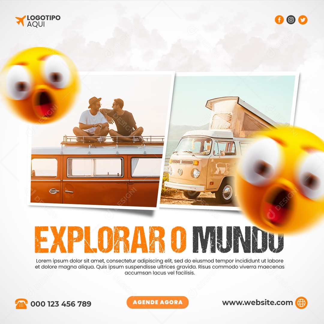 Explorar o Mundo Até 50% de Desconto Social Media PSD Editável