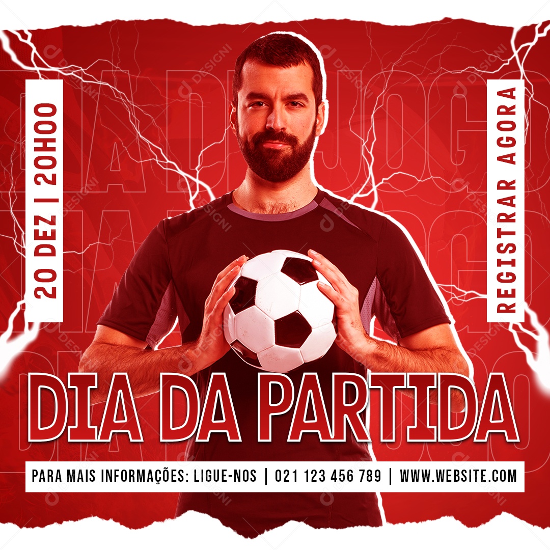 Futebol Dia da Partida Social Media PSD Editável