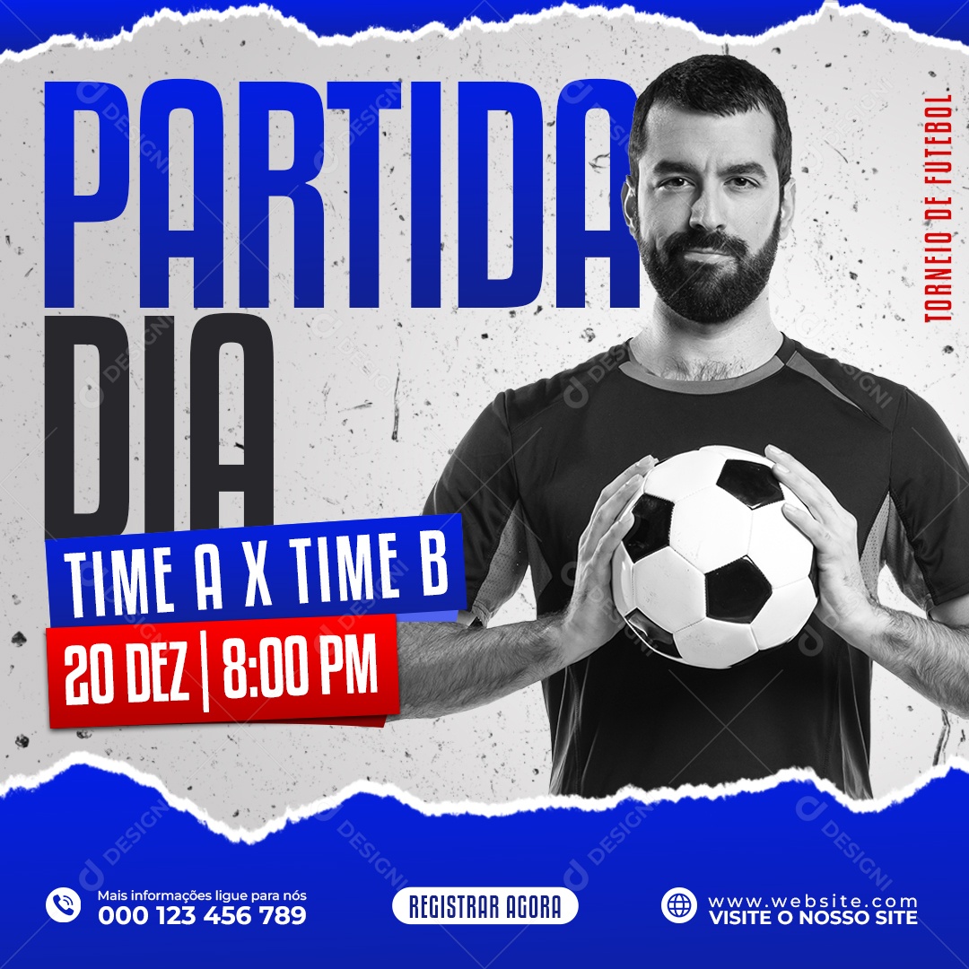 Dia da Partida Equipe A Vs Equipe B Social Media PSD Editável