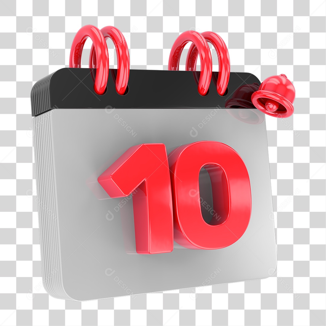 Calendário com Sino de Notificação PNG Transparente