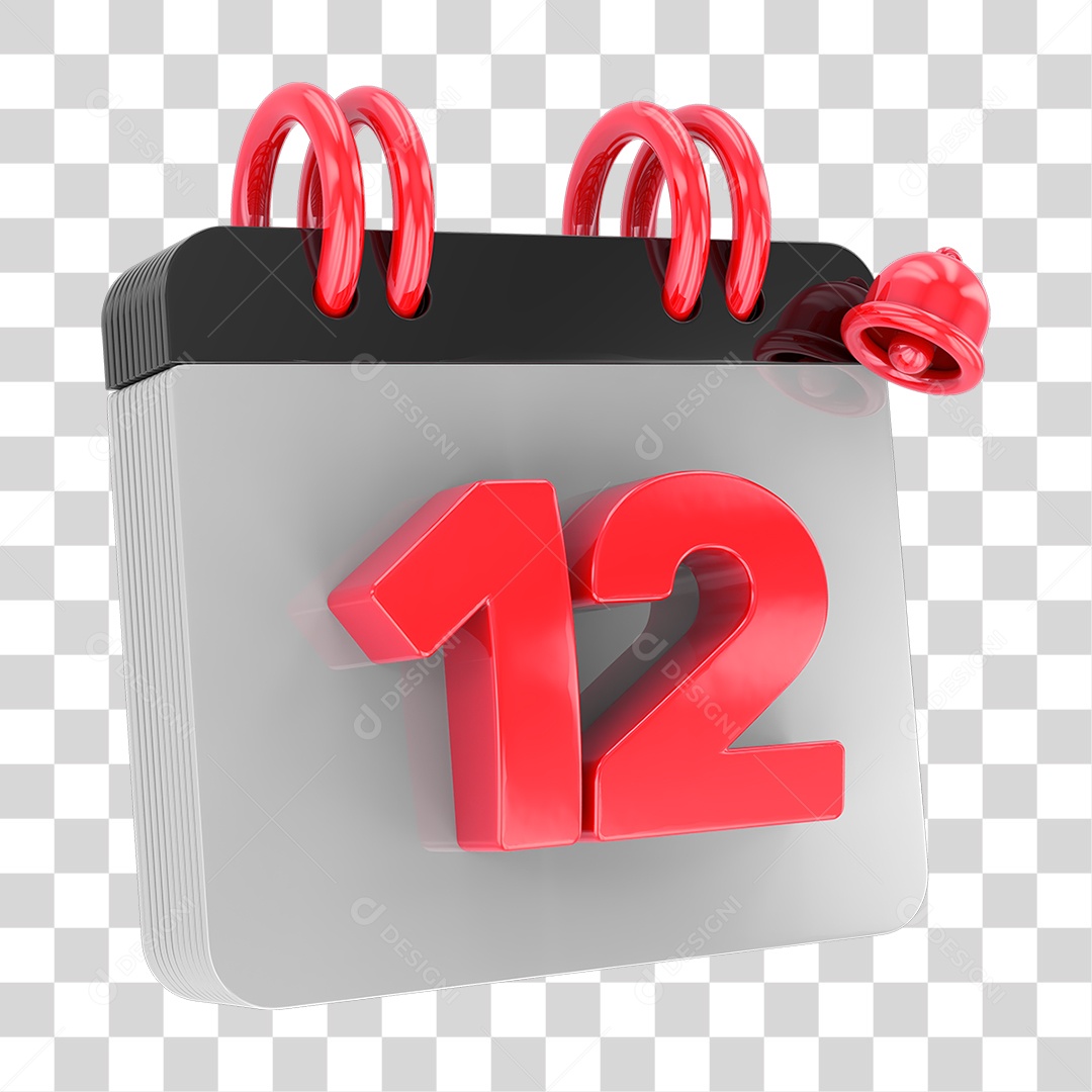 Calendário com Sino de Notificação PNG Transparente