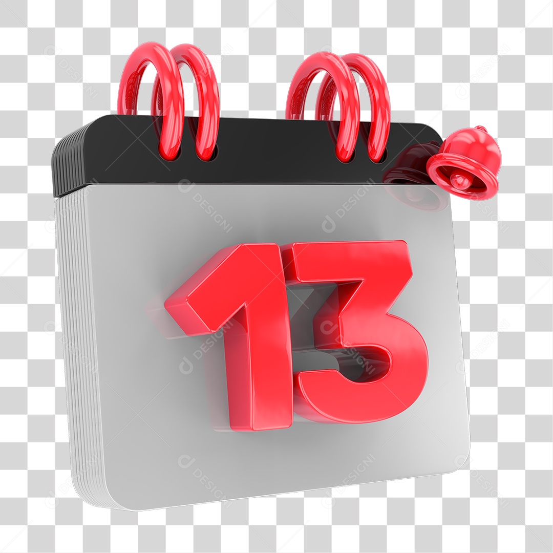 Calendário com Sino de Notificação PNG Transparente