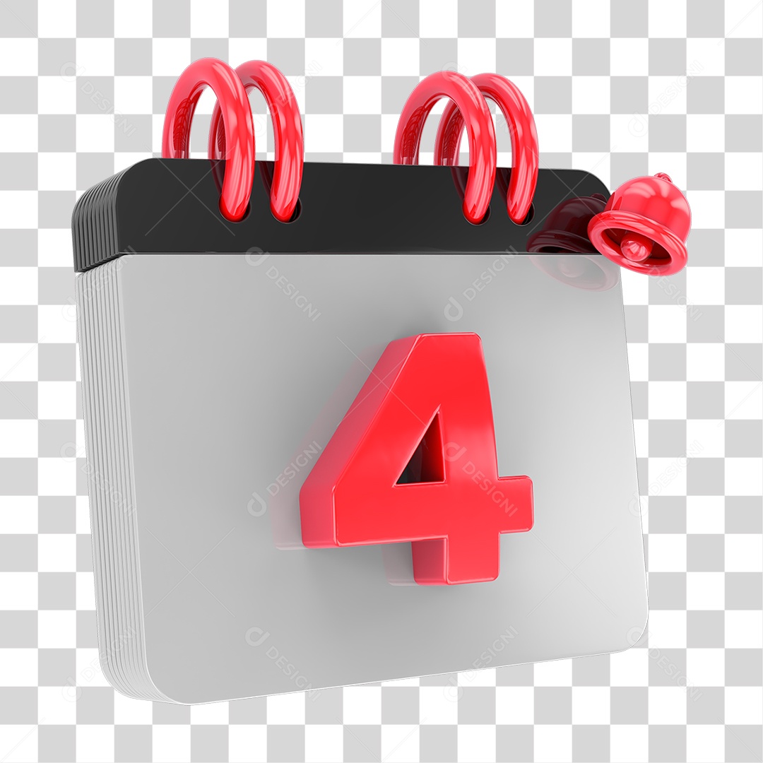 Calendário com Sino de Notificação PNG Transparente