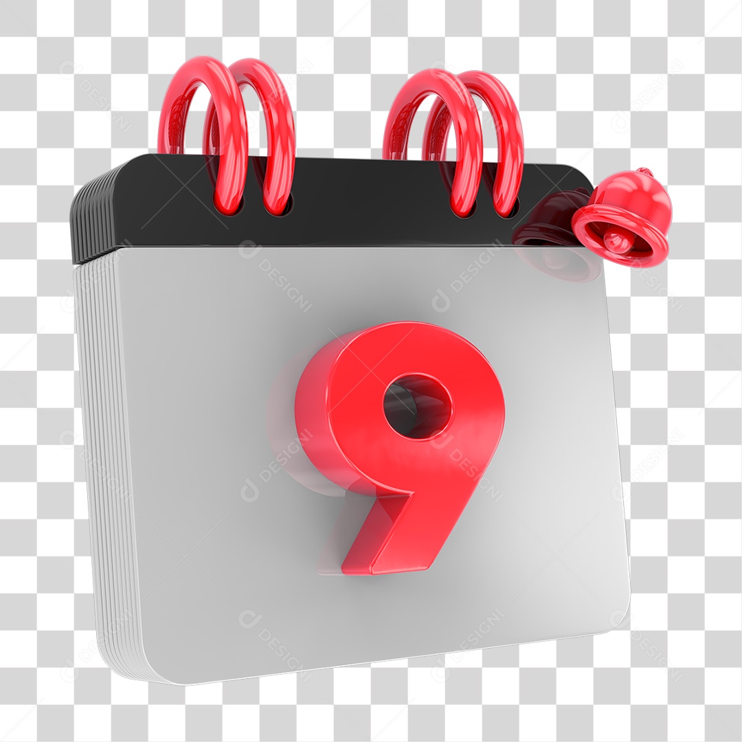 Calendário com Sino de Notificação PNG Transparente