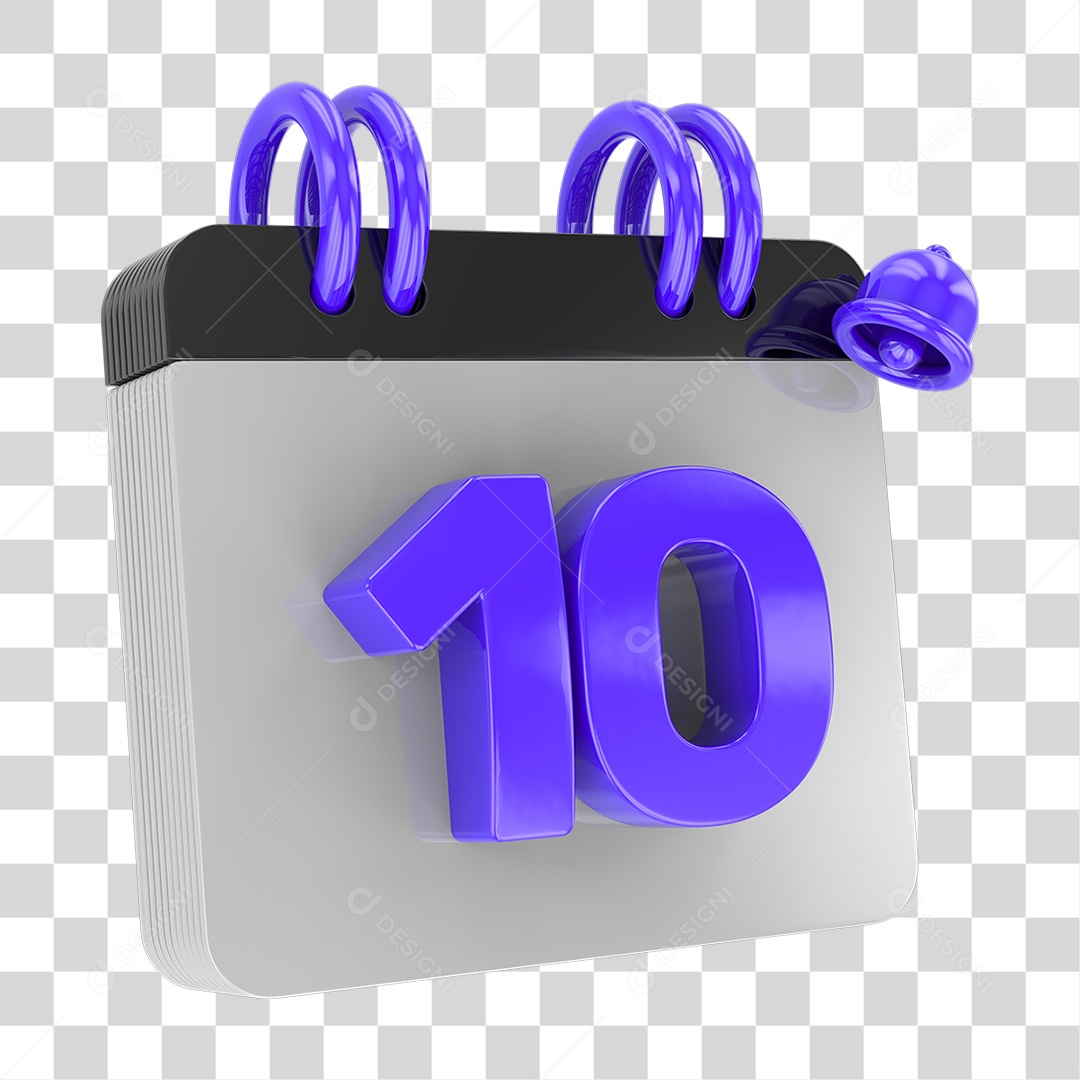 Calendário com Sino de Notificação PNG Transparente