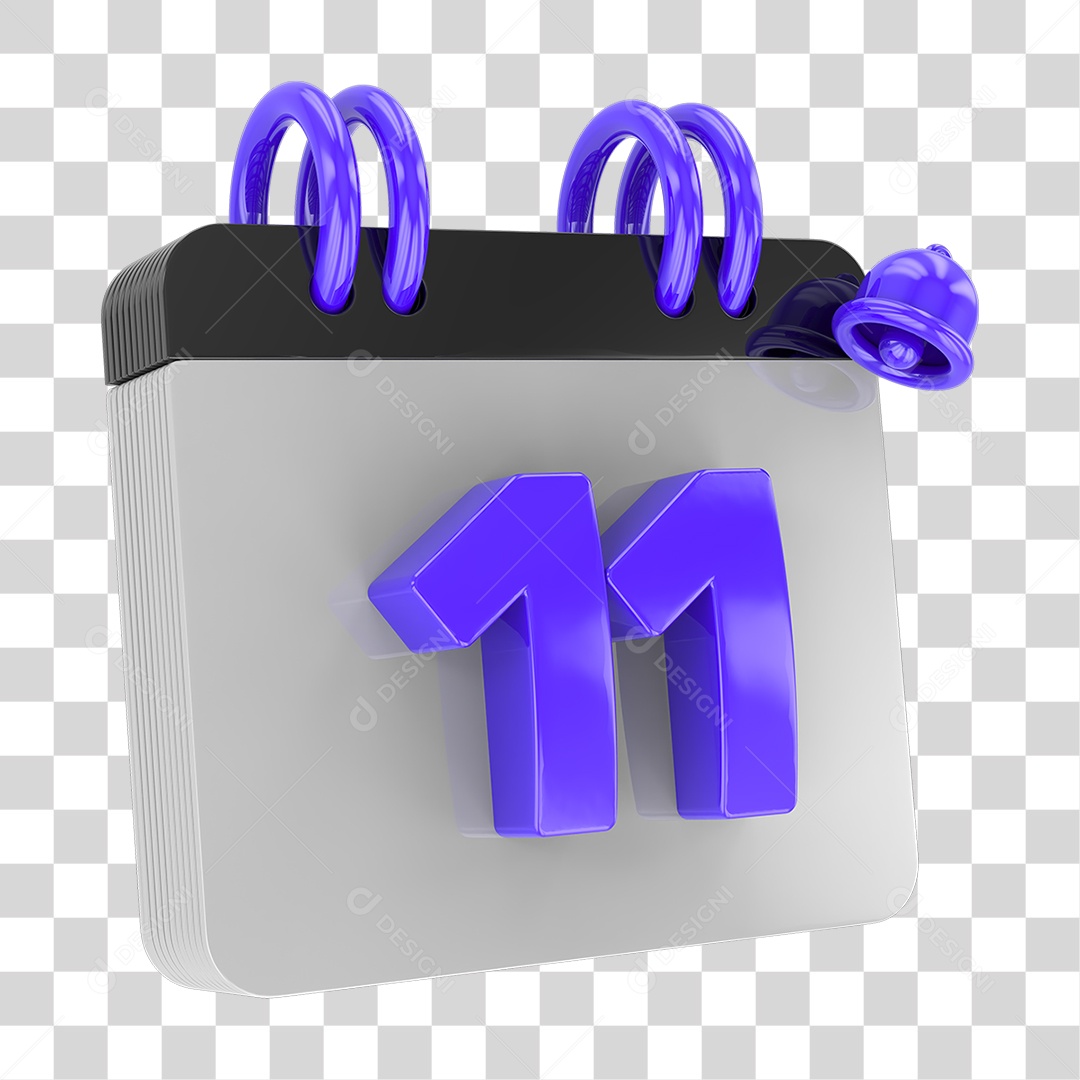 Calendário com Sino de Notificação PNG Transparente