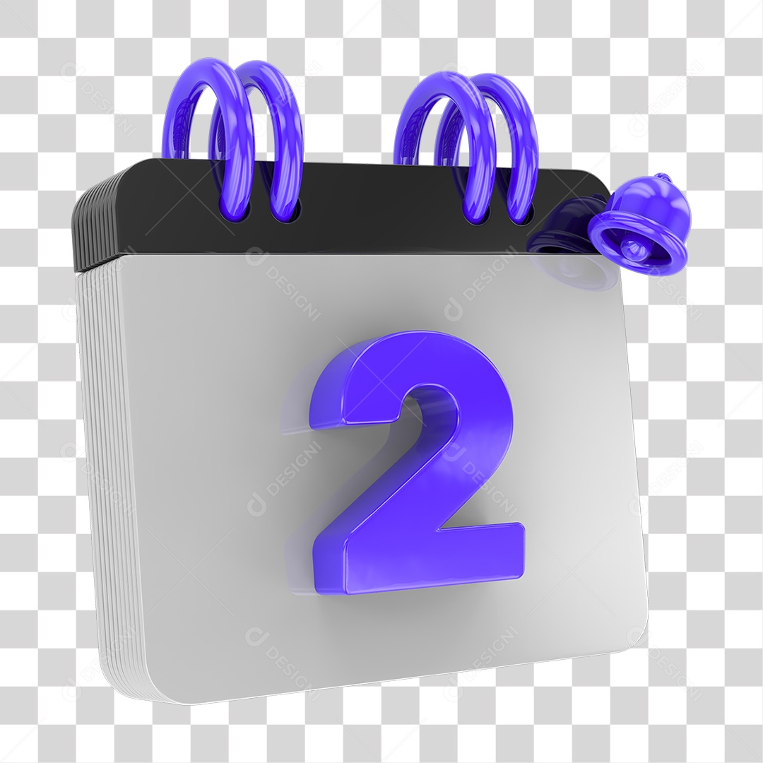 Calendário com Sino de Notificação PNG Transparente