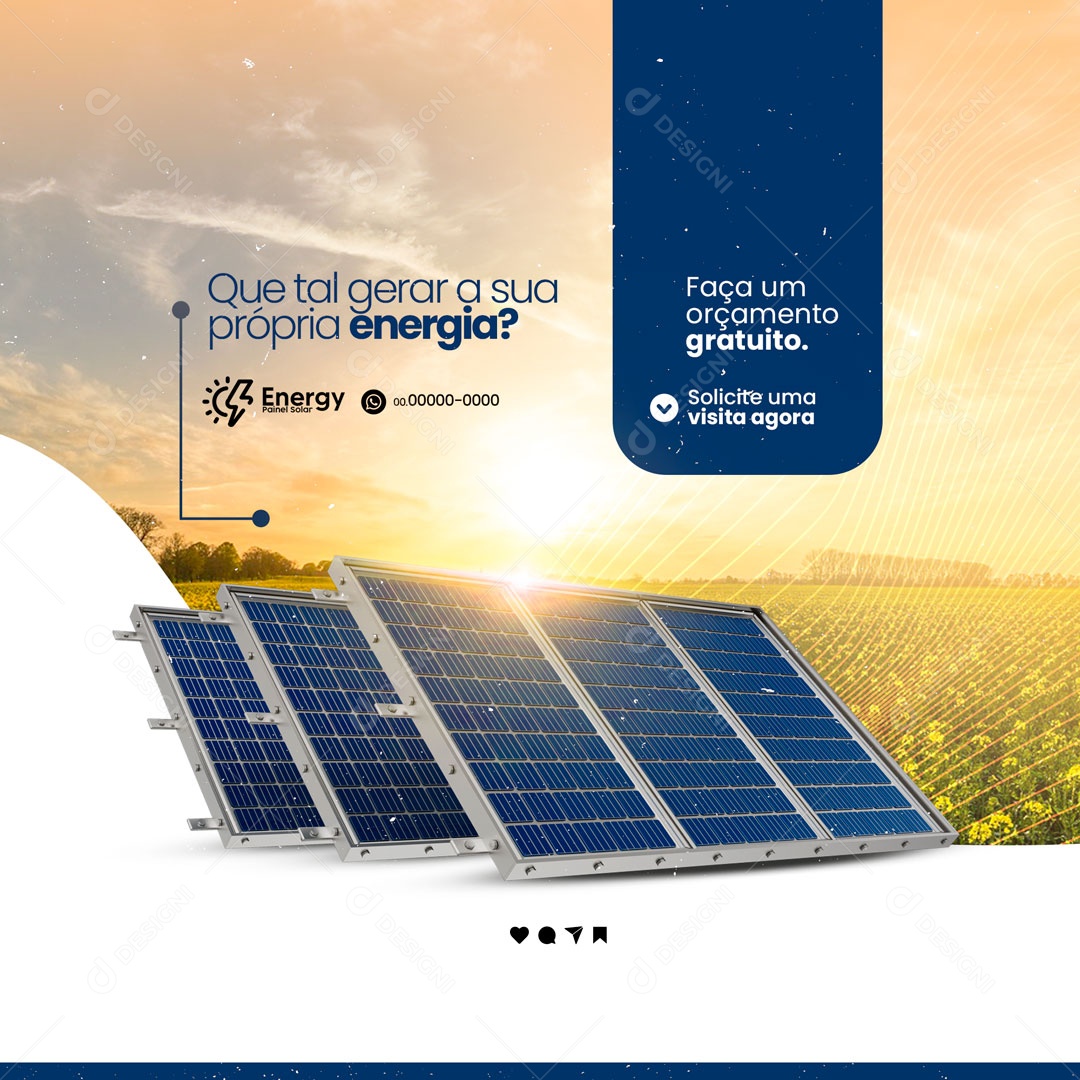 Que Tal Gerar Sua Própria Energia Solar Social Media PSD Editável
