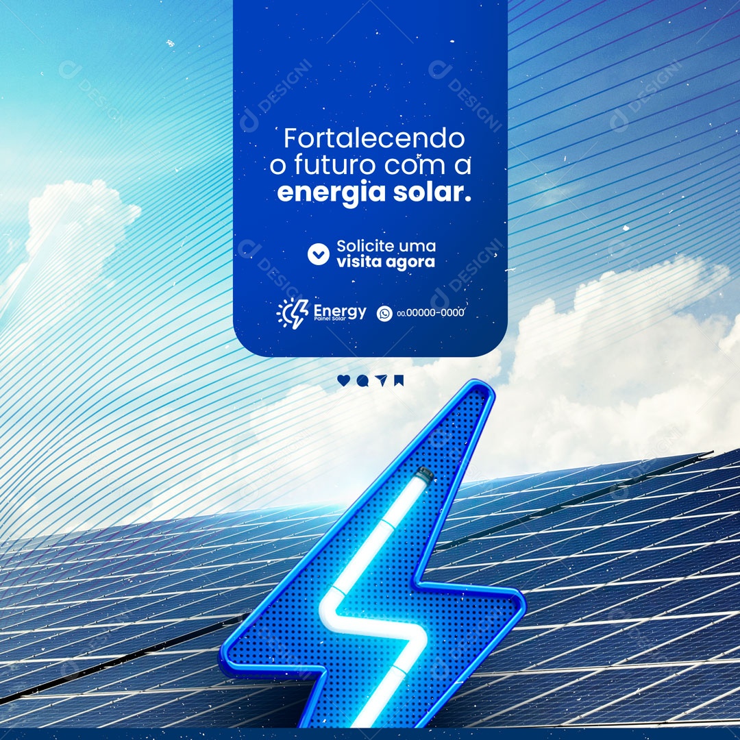 Fortalecendo o Futuro Com a Energia Solar Social Media PSD Editável