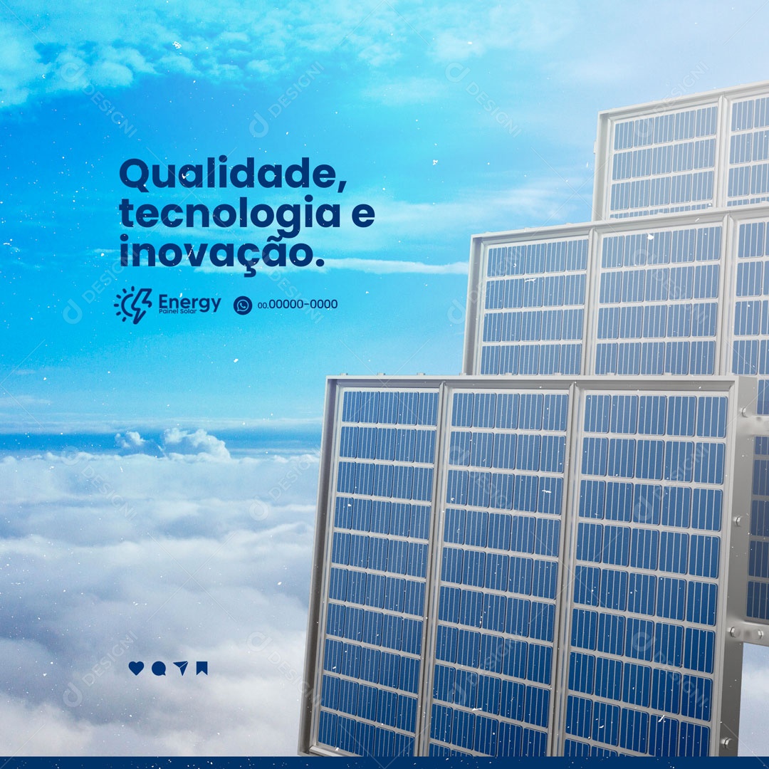 Energia Solar Painéis Solares Social Media PSD Editável
