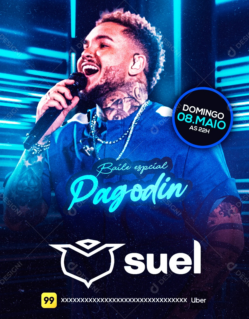 Post Flyer Baile Pagodin Social Media PSD Editável