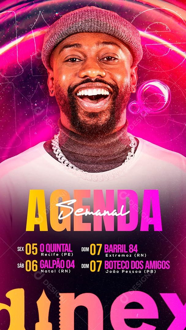 Post Flyer Agenda Semana Social Media PSD Editável