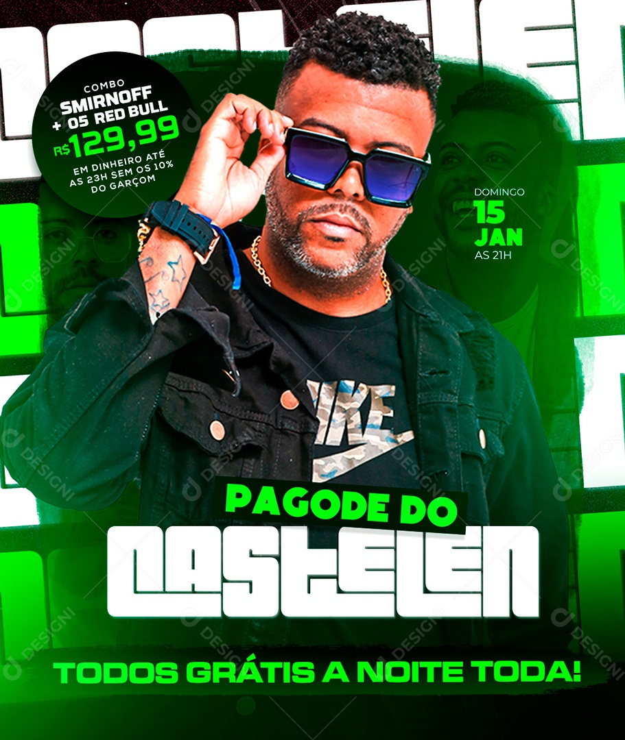 Post Flyer Pagode do Castelen Social Media PSD Editável